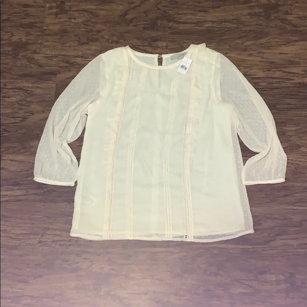Sheer Ruffle Detail Blouse - Picture 2 of 7